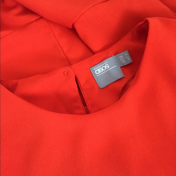 ASOS Fluted Sleeve Ruffle Hem Mini Dress - Picture 8 of 8